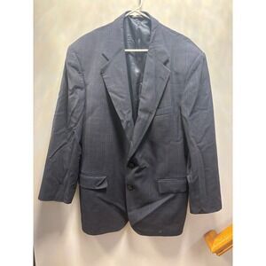 Unbranded Glen Plaid Blazer Mens 42R Charcoal Grey Fair Two Button Single Vent